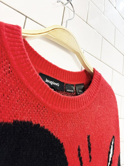 desigual + mickey mouse oversized knit sweater | disney | wool - blend - good market thrift store
