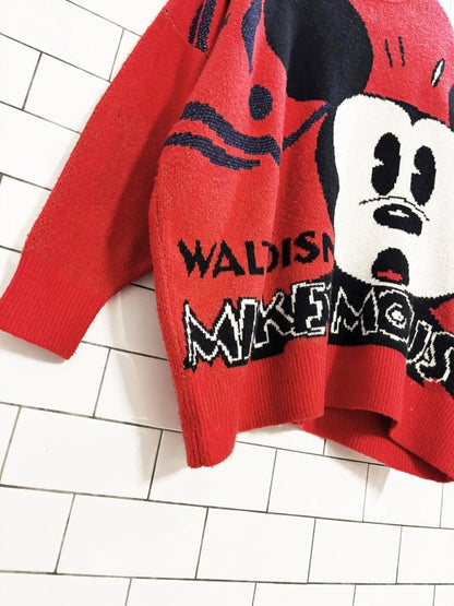 desigual + mickey mouse oversized knit sweater | disney | wool - blend - good market thrift store