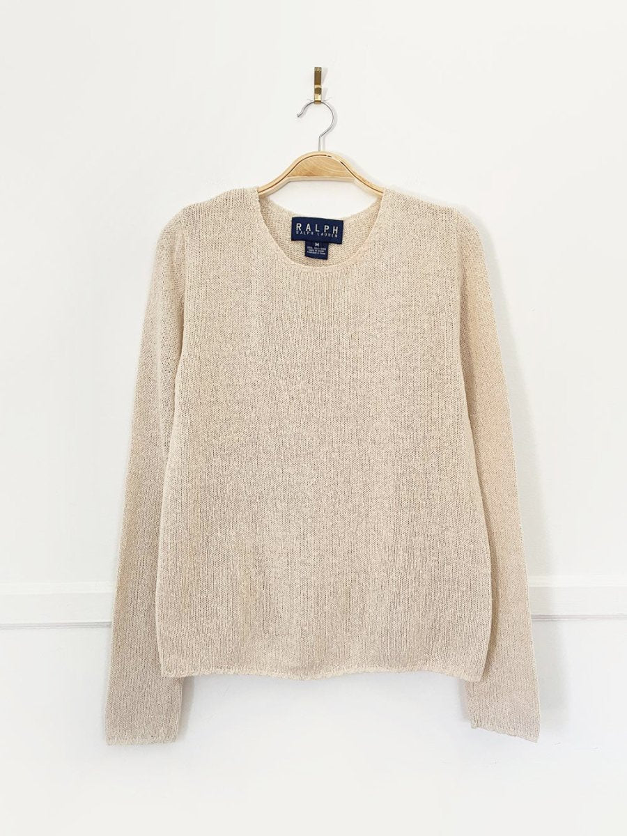 vintage 90s ralph lauren 100% silk knit top | blue label - good market thrift store