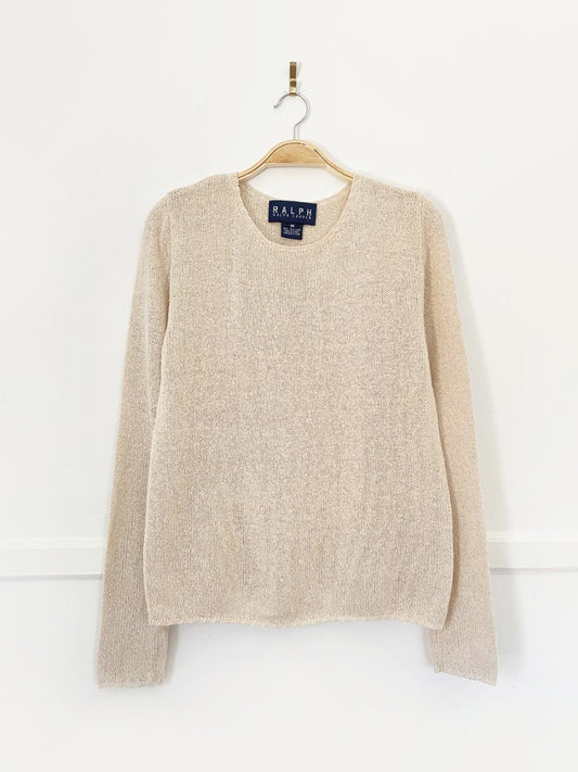 vintage 90s ralph lauren 100% silk knit top | blue label - good market thrift store