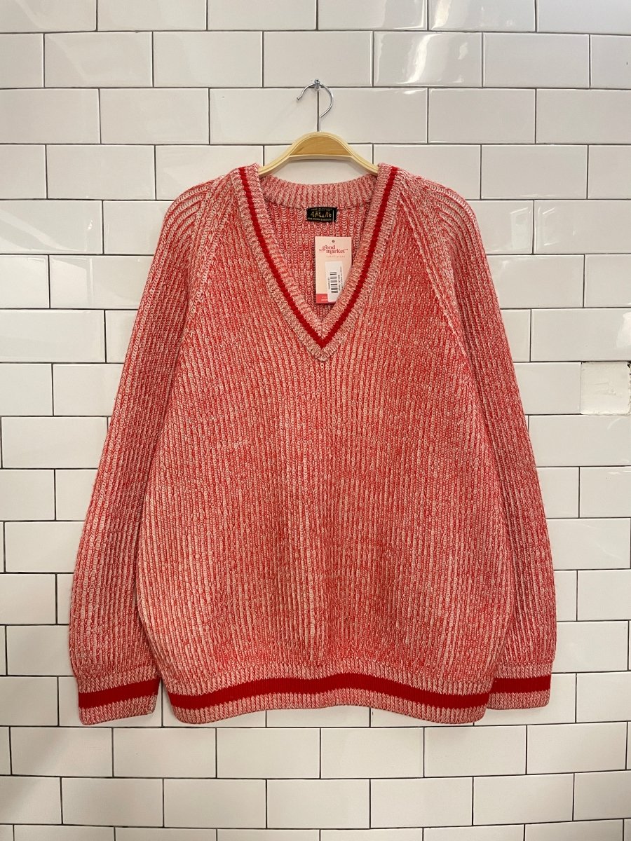 vintage 70s am&a's v - neck knit sweater - good market thrift store