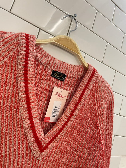 vintage 70s am&a's v - neck knit sweater - good market thrift store