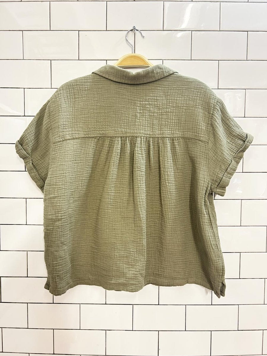 oversized gauze cotton boxy shirt - good market thrift store