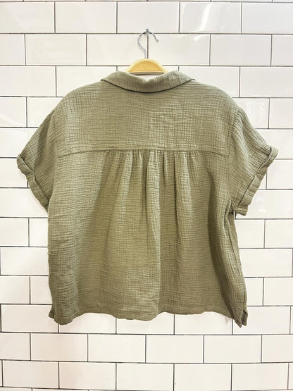 oversized gauze cotton boxy shirt - good market thrift store
