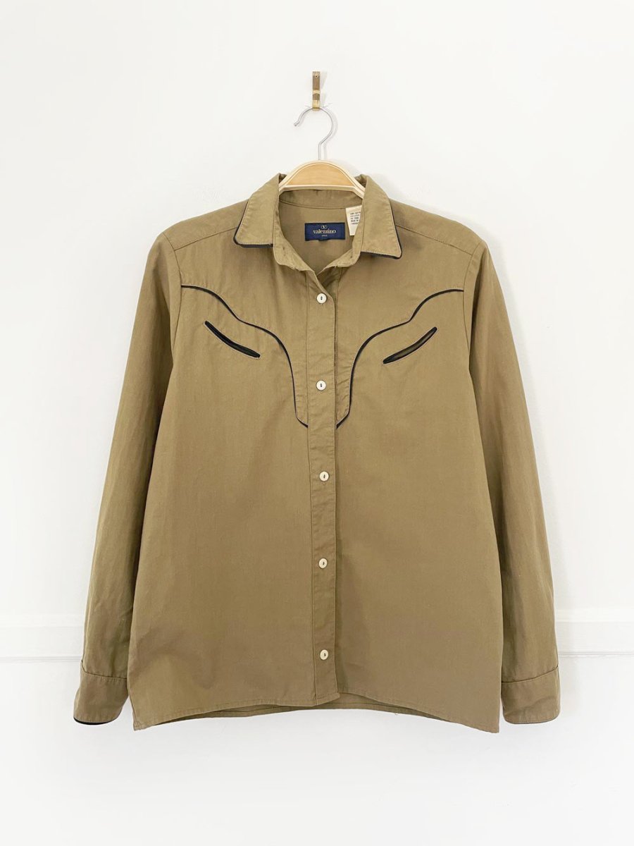 vintage 70s valentino viva piped western shirt | made in USA - good market thrift store
