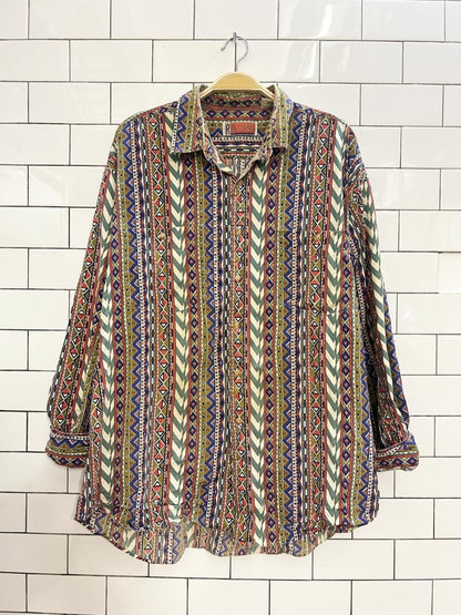 vintage 90s riggins boho cotton shirt - good market thrift store