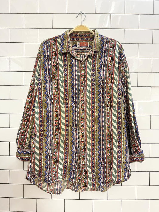 vintage 90s riggins boho cotton shirt - good market thrift store