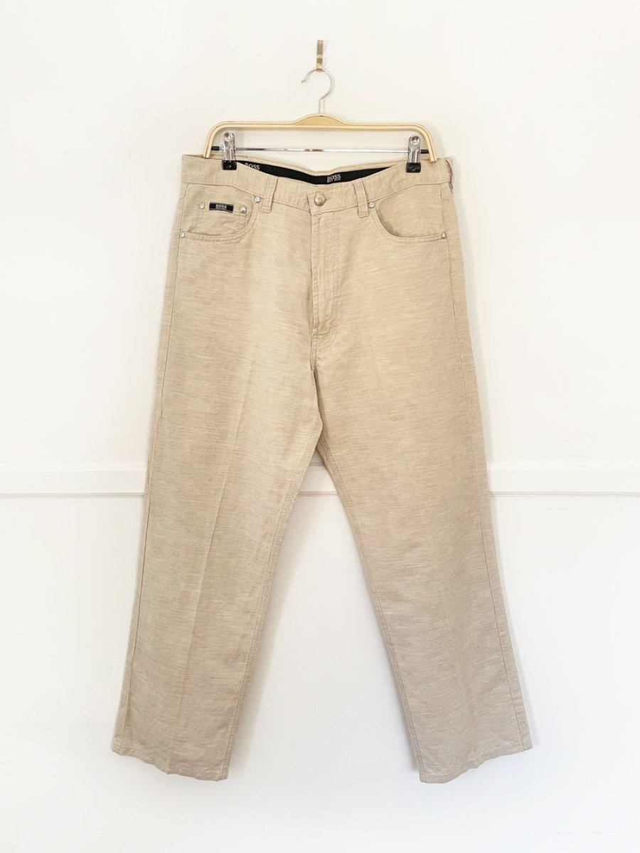hugo boss alabama linen - blend casual pants - good market thrift store