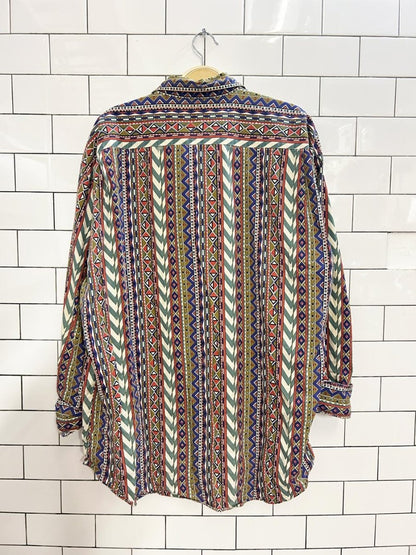 vintage 90s riggins boho cotton shirt - good market thrift store