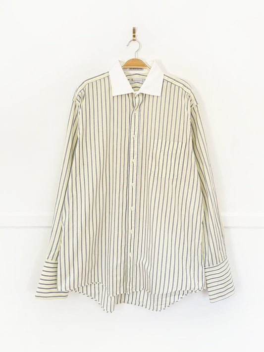 vintage aquascutum contrast collar striped french cuff shirt - good market thrift store