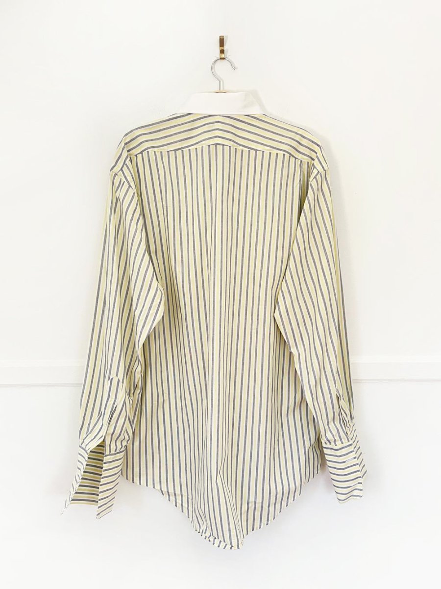 vintage aquascutum contrast collar striped french cuff shirt - good market thrift store