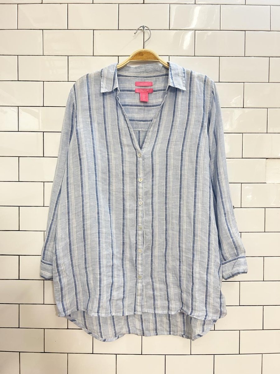 isaac mizrahi oversized linen shirt - good market thrift store