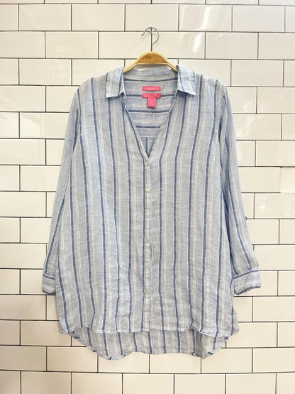 isaac mizrahi oversized linen shirt - good market thrift store