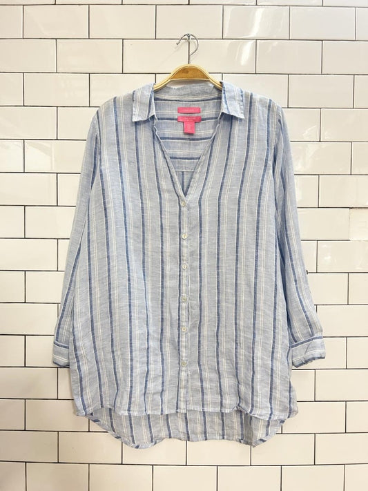 isaac mizrahi oversized linen shirt - good market thrift store