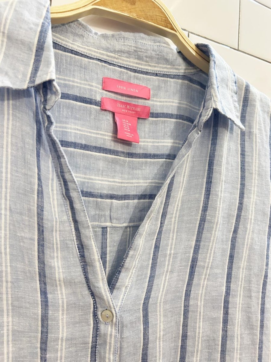 isaac mizrahi oversized linen shirt - good market thrift store