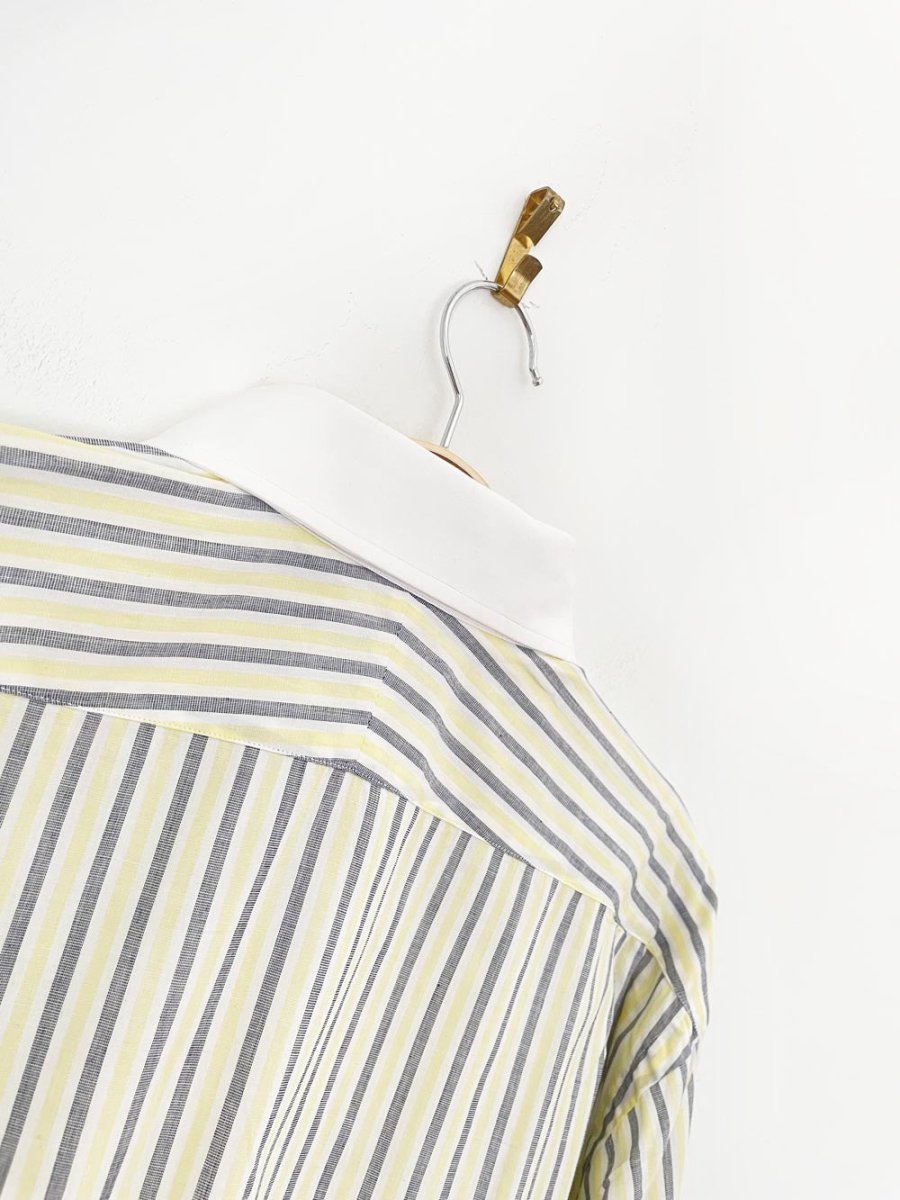 vintage aquascutum contrast collar striped french cuff shirt - good market thrift store