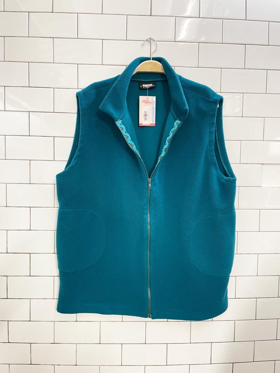 vintage 90s yukon fleece full zip vest - good market thrift store