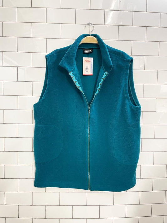 vintage 90s yukon fleece full zip vest - good market thrift store
