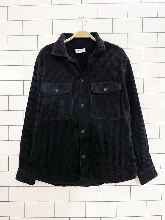 gap oversized chunky cord full button boxy shirt jacket