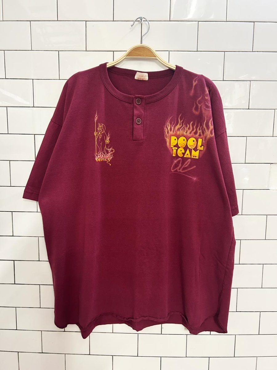 vintage 90s devils pool shirt x dempsey's grill house - good market thrift store