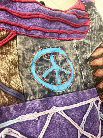 vintage ark boho patchwork peace sling bag - good market thrift store