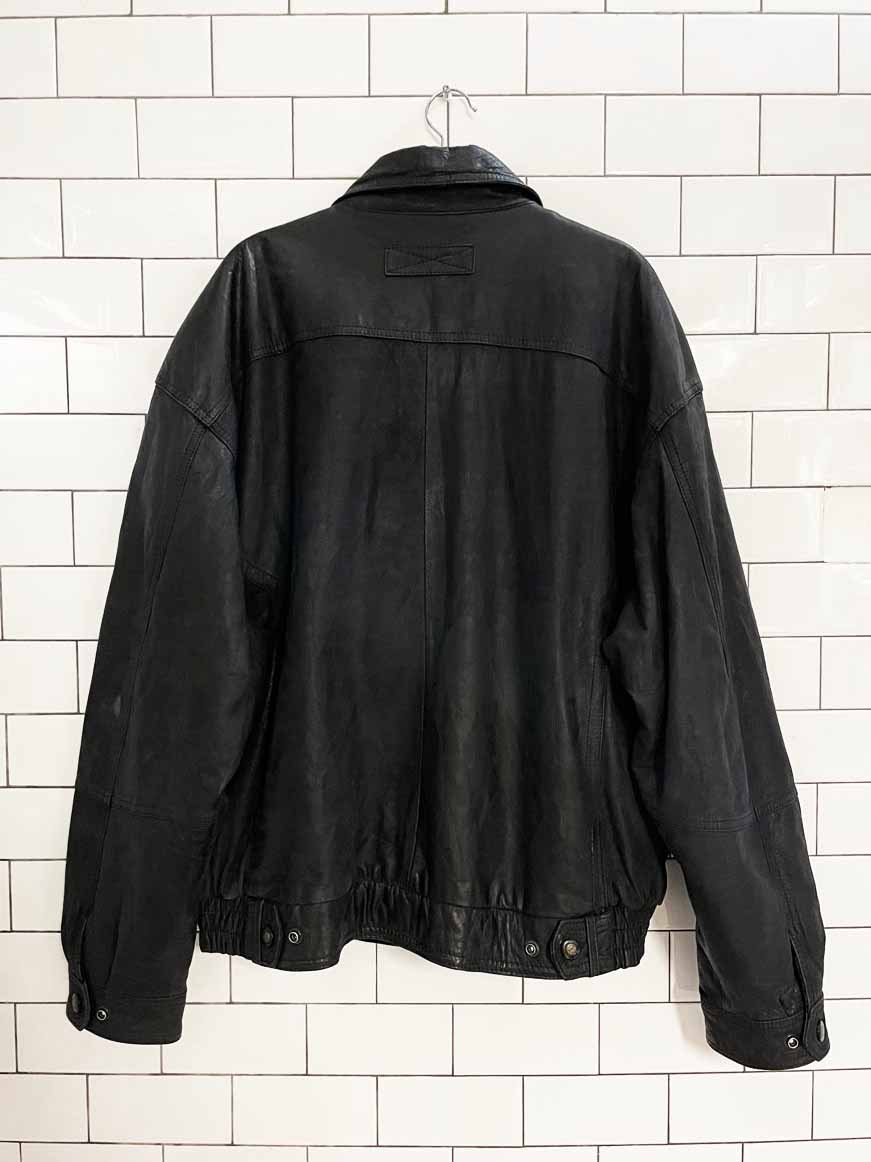vintage 90s danier sport brushed leather bomber jacket