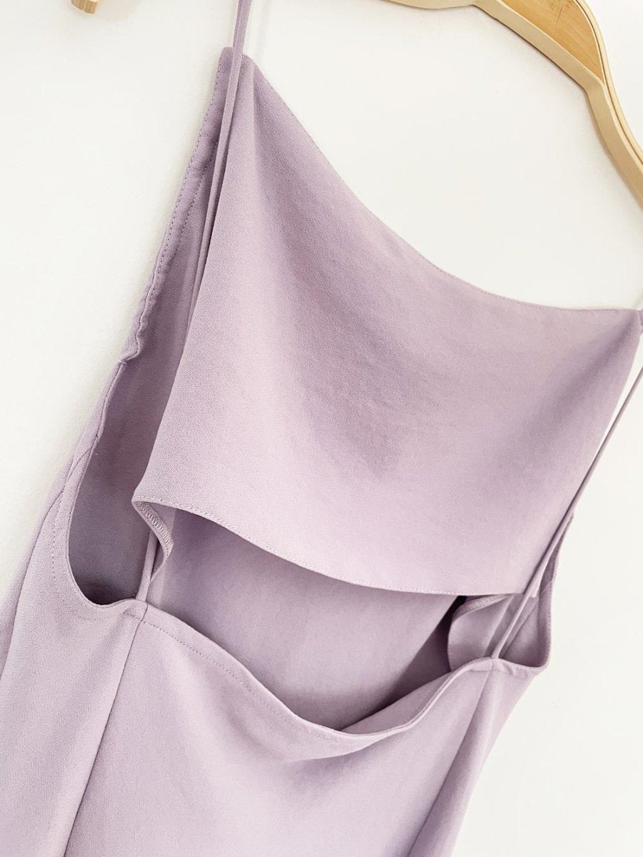 IRO morphea draped square neck minimal slip midi dress - good market thrift store