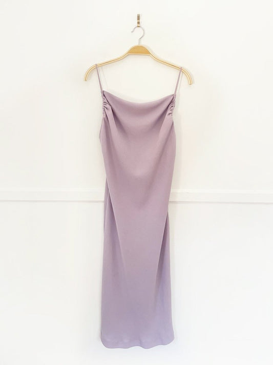 IRO morphea draped square neck minimal slip midi dress - good market thrift store