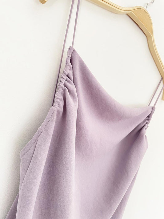 IRO morphea draped square neck minimal slip midi dress - good market thrift store