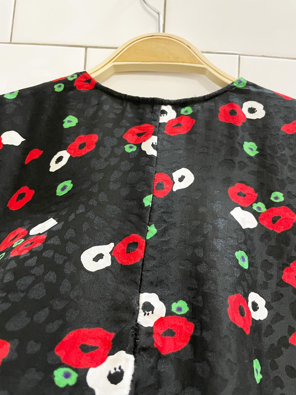 the kooples paris silk-blend floral wrap smocked blouse