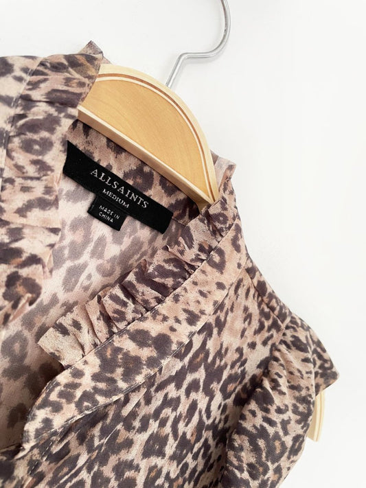 all saints laney animal print chiffon blouse - good market thrift store