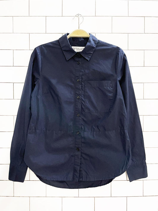 derek lam 10 crosby ruffled poplin cotton full button shirt