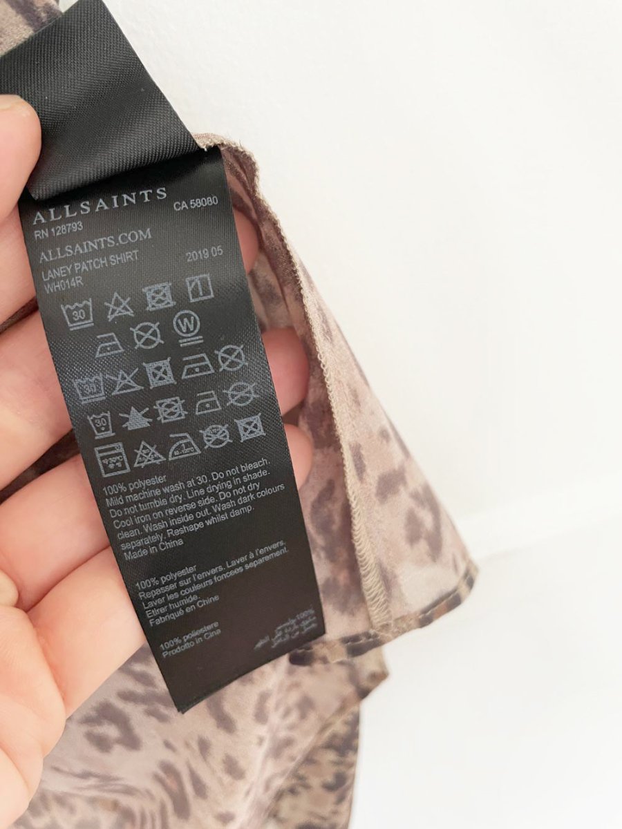 all saints laney animal print chiffon blouse - good market thrift store