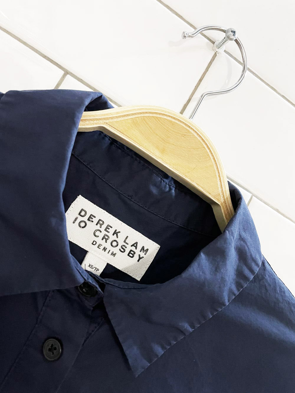 derek lam 10 crosby ruffled poplin cotton full button shirt