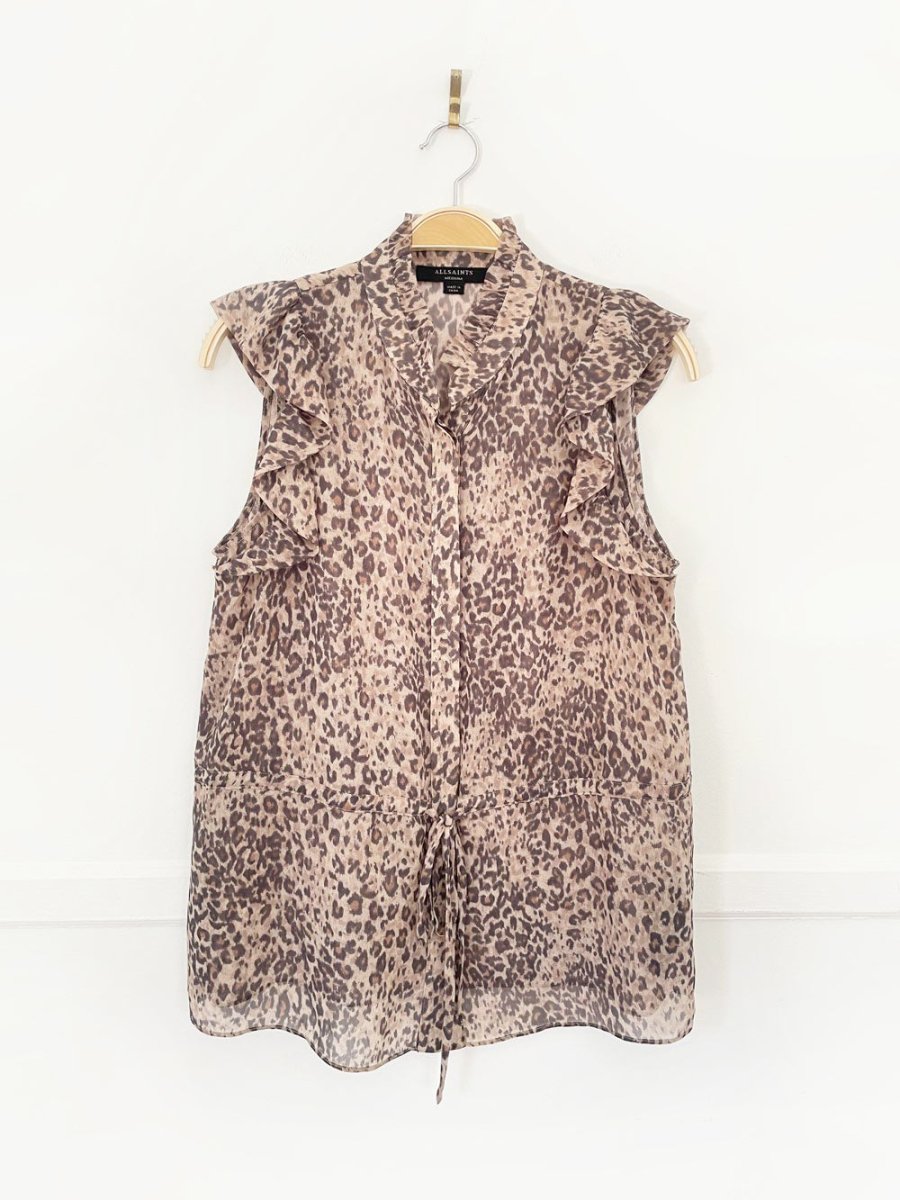 all saints laney animal print chiffon blouse - good market thrift store