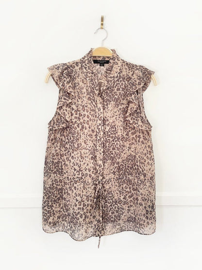 all saints laney animal print chiffon blouse - good market thrift store