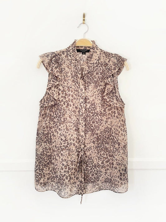 all saints laney animal print chiffon blouse - good market thrift store