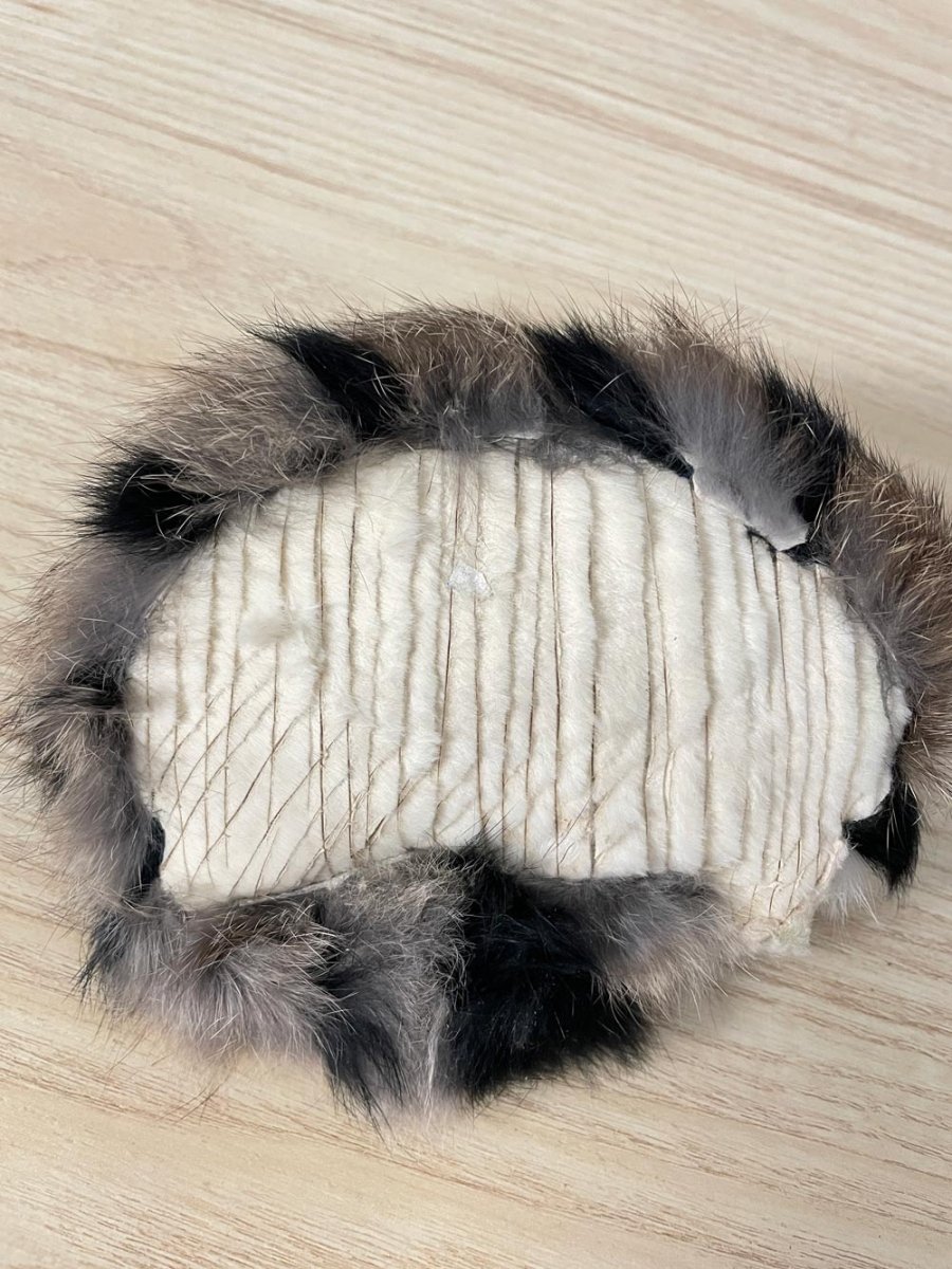 vintage realistic real fur sleeping cat - good market thrift store