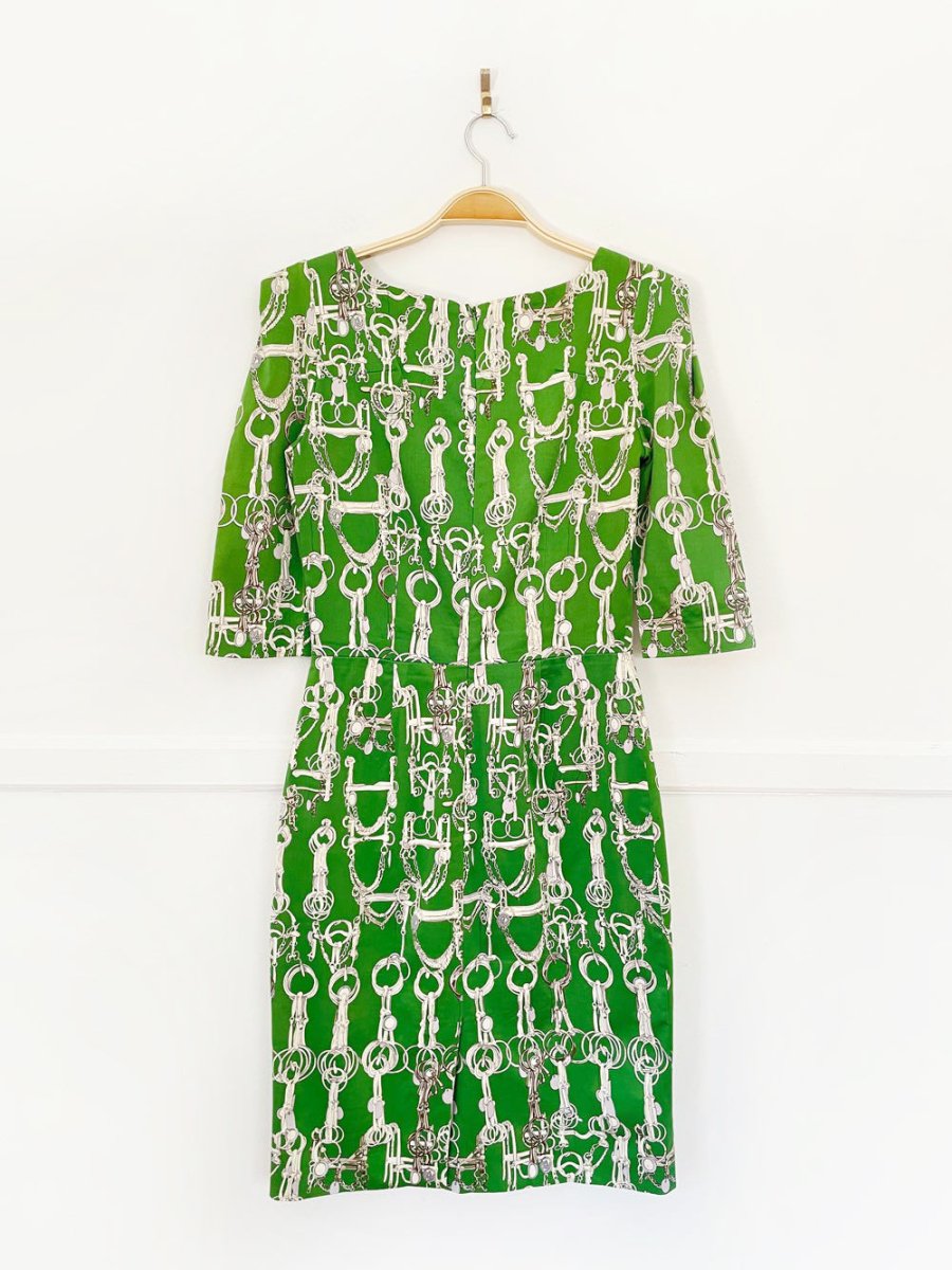 samanta sung horsebit pleated shoulder fitted dress - good market thrift store