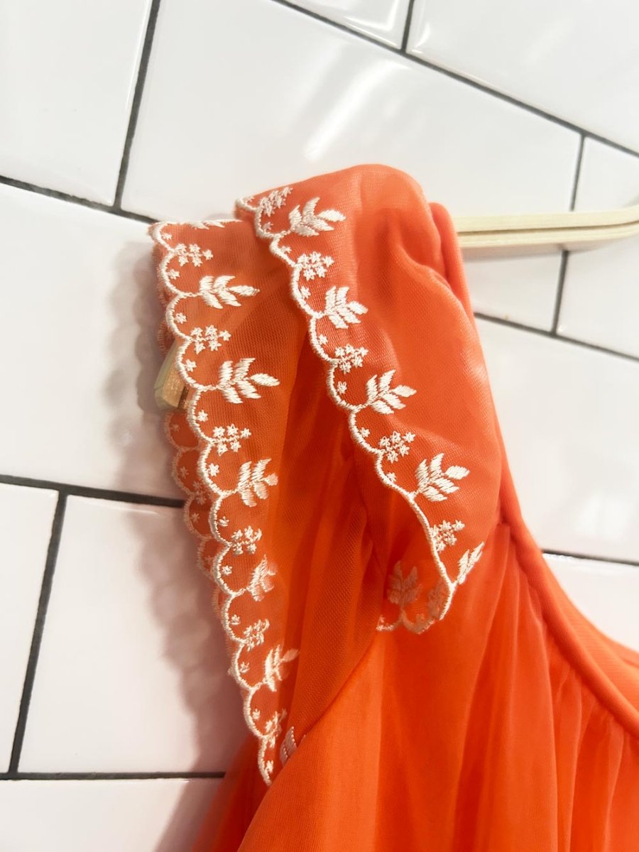 vintage 60s chiffon embroidered house dress - good market thrift store