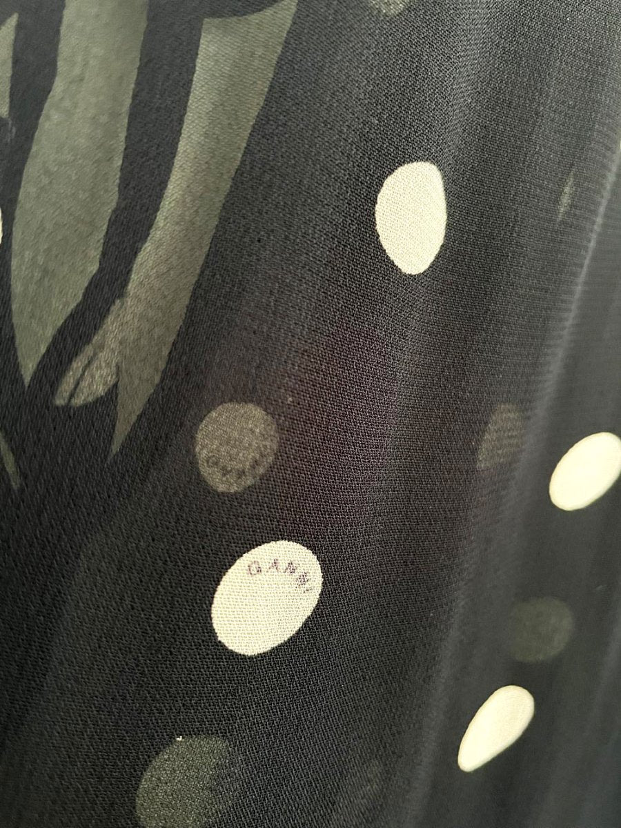 ganni georgette polka dot chiffon ruffle blouse - good market thrift store