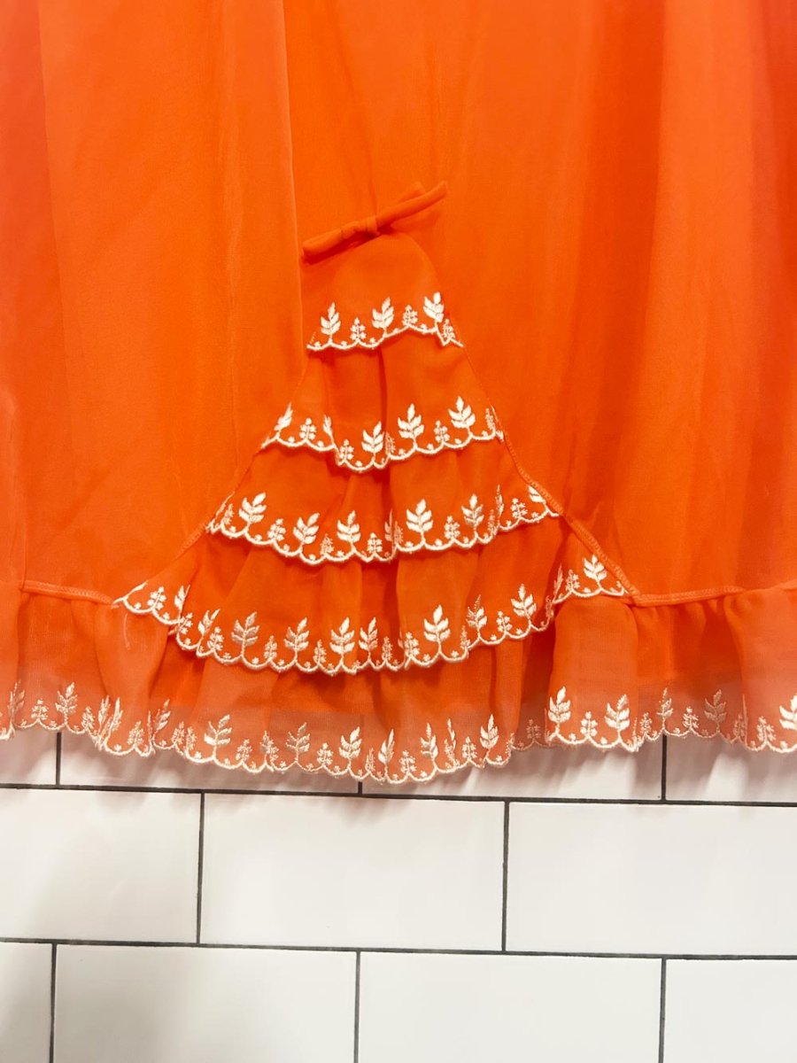 vintage 60s chiffon embroidered house dress - good market thrift store