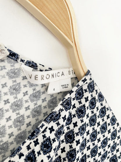 veronica beard dinia cut out puff sleeve tiered midi dress - good market thrift store