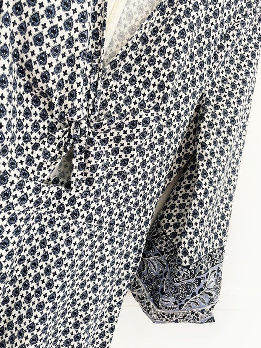 veronica beard dinia cut out puff sleeve tiered midi dress - good market thrift store