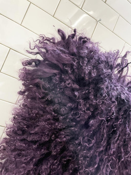 mongolian sheepskin xl lumbar pillow - good market thrift store