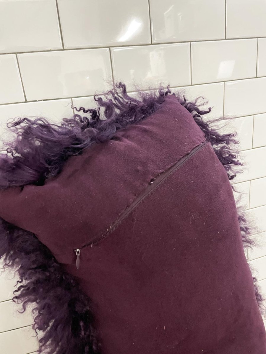 mongolian sheepskin xl lumbar pillow - good market thrift store
