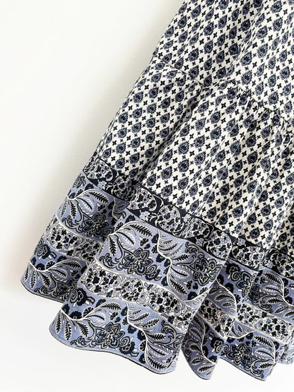 veronica beard dinia cut out puff sleeve tiered midi dress - good market thrift store