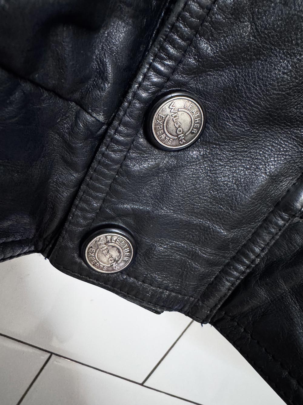 vintage wilsons double collar leather bomber jacket | removable liner