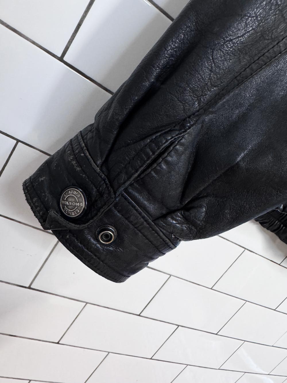 vintage wilsons double collar leather bomber jacket | removable liner