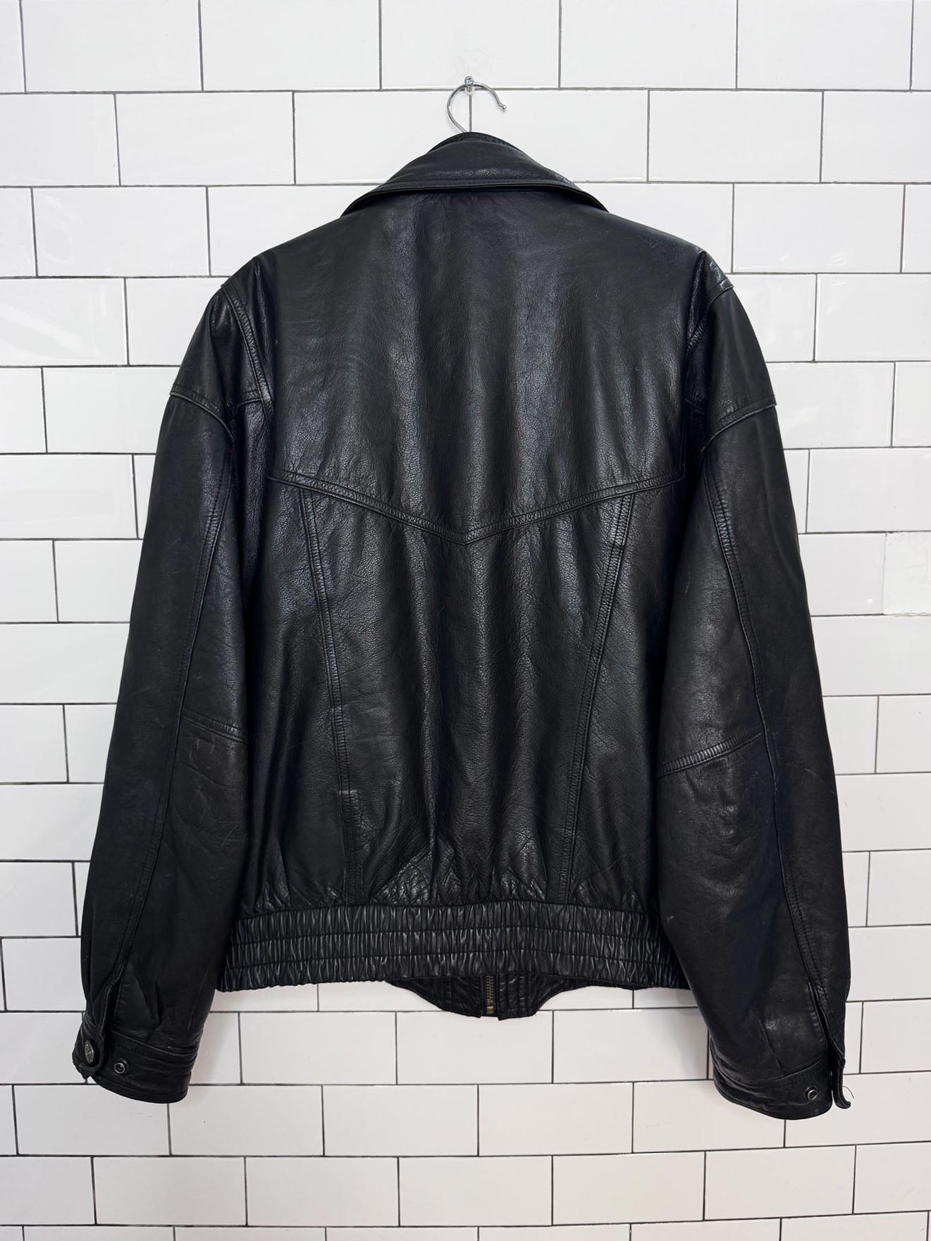 vintage wilsons double collar leather bomber jacket | removable liner